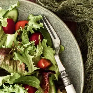 Close up shot of a salad